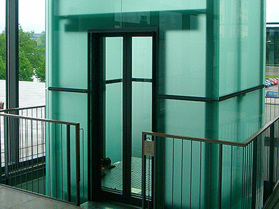 Schachtgerüst inkl. Glashaltesystem für Fahrstuhl A3 im Kongresszentrum Dresden